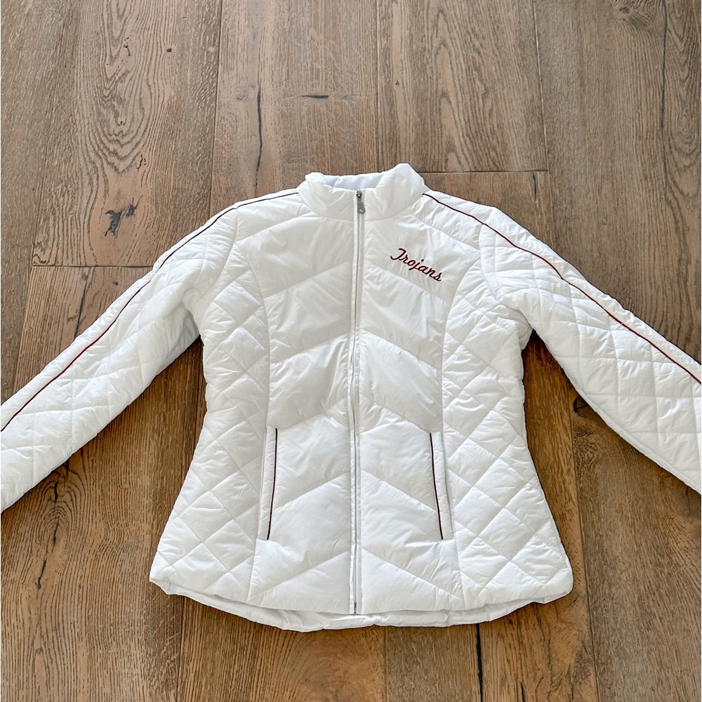 Women’s USC Trojans Her Style White puffer jacket Sz M. New